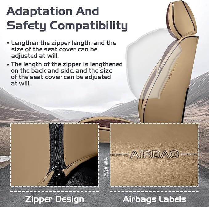 Truck Seat Covers for Ford F350 2011-2026, Waterproof Premium Leather Full Coverage Car Seat Cover, Muscle Sport Style Auto Interior Seat Cover Sets (Full Set/Brown Coffee)