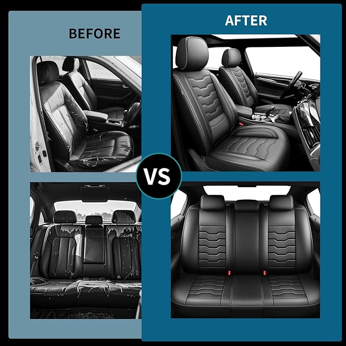 Fit Accord Car Seat Covers Premium Leather for Honda Accord 2012-2025 2026. Waterproof， Breathable, Scratch-Resistant & All-Weather Seat Cushion Protector（Front Seat,Black