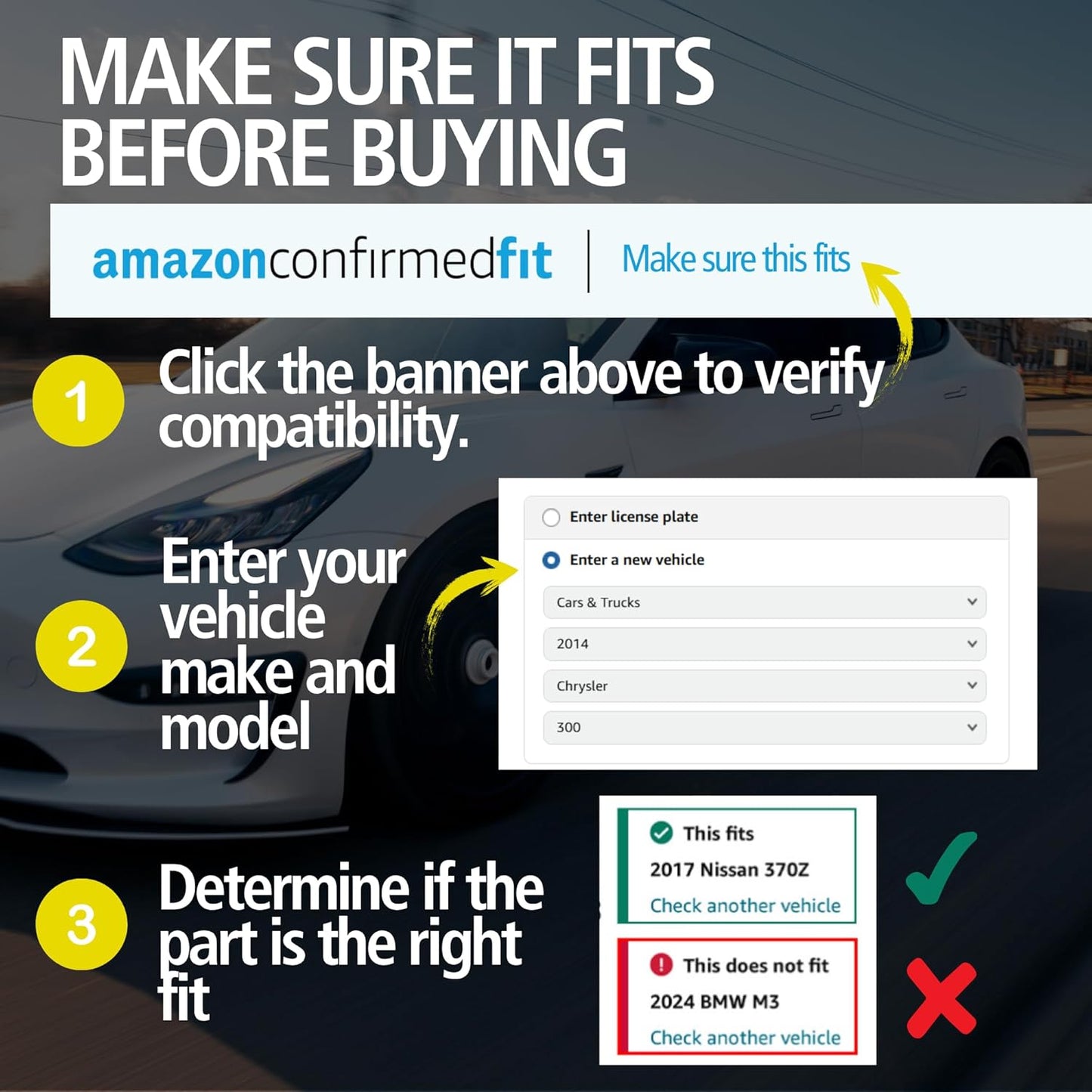 Premium Ceramic Front Brake Pads (1001-0760C) Replacement for Mercedes-Benz ML320 2003-1998, ML350 2005-2003, ML430 1999