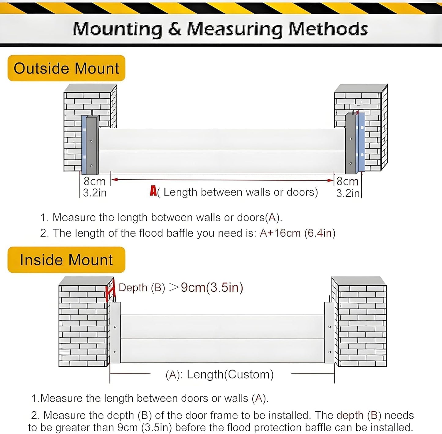 Flood Barriers for Home Exterior - Aluminum Alloy Outdoor Easy Flood Barrier Garage Doors Water Barriers for Flooding,H31.5 Inch/L4FT