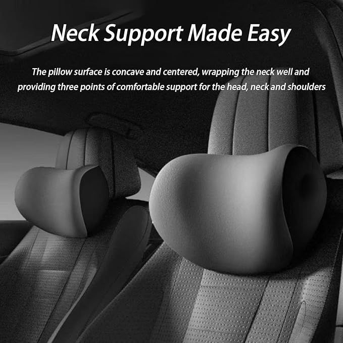 Car Lumbar Support Pillow and Car Neck Pillow Kit for Chrysler Aspen 2006 2007 2008 2009, Car Seat Neck Back Rest Pillows, Ergonomic Car Seat Headrest & Lumbar Cushion,A Black