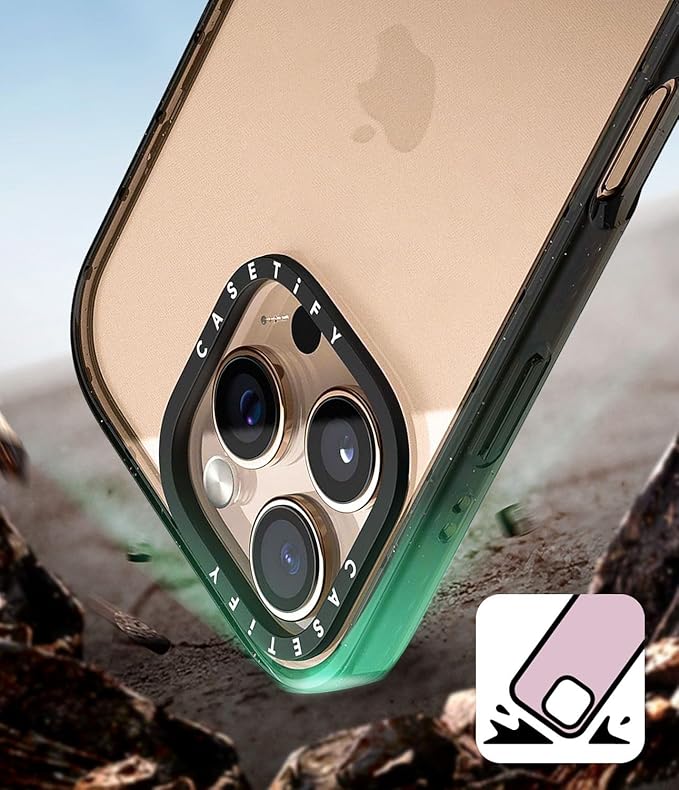 CASETiFY Impact iPhone 15 Pro Max Case [4X Military Grade Drop Tested / 8.2ft Drop Protection/Compatible with Magsafe] - Sea Shells - Clear Black