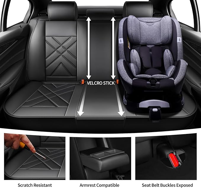 CX-50 Car Seat Covers Fit for Mazda CX-50 2023-2026, Full Coverage Premium Leather Waterproof Breathable Seat Covers, Automotive Seat Protectors, Airbag Compatible(Full Set Seats, Black-Blue)