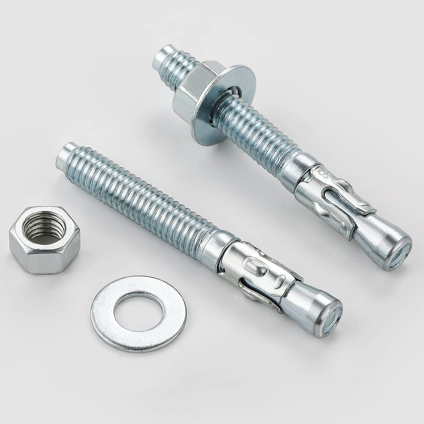 1/2x5-1/2 30Pcs Inch Standard Fasteners for Heavy-Duty Zinc Wedge Anchors for Cement and Concrete