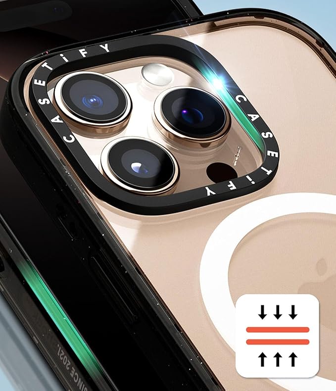 CASETiFY Impact Case for iPhone 16 [Slim / 8.2 ft. 4X Military Grade Drop Protection/Compatible with Magsafe] - My Neon Summer - Clear Black