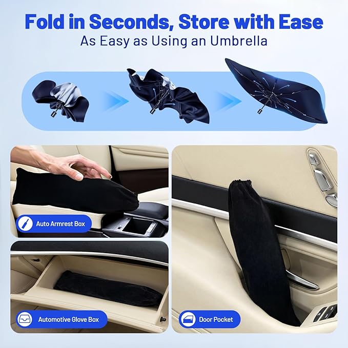 Car Windshield Sun Shade for Jeep Cherokee 2014-2026 –[Reflective Coated Fabric] Sunshade Umbrella for Front Window, Car Shades Sun Visor Keep Car Cool and Protects Interior, 1:1 Exact Fit
