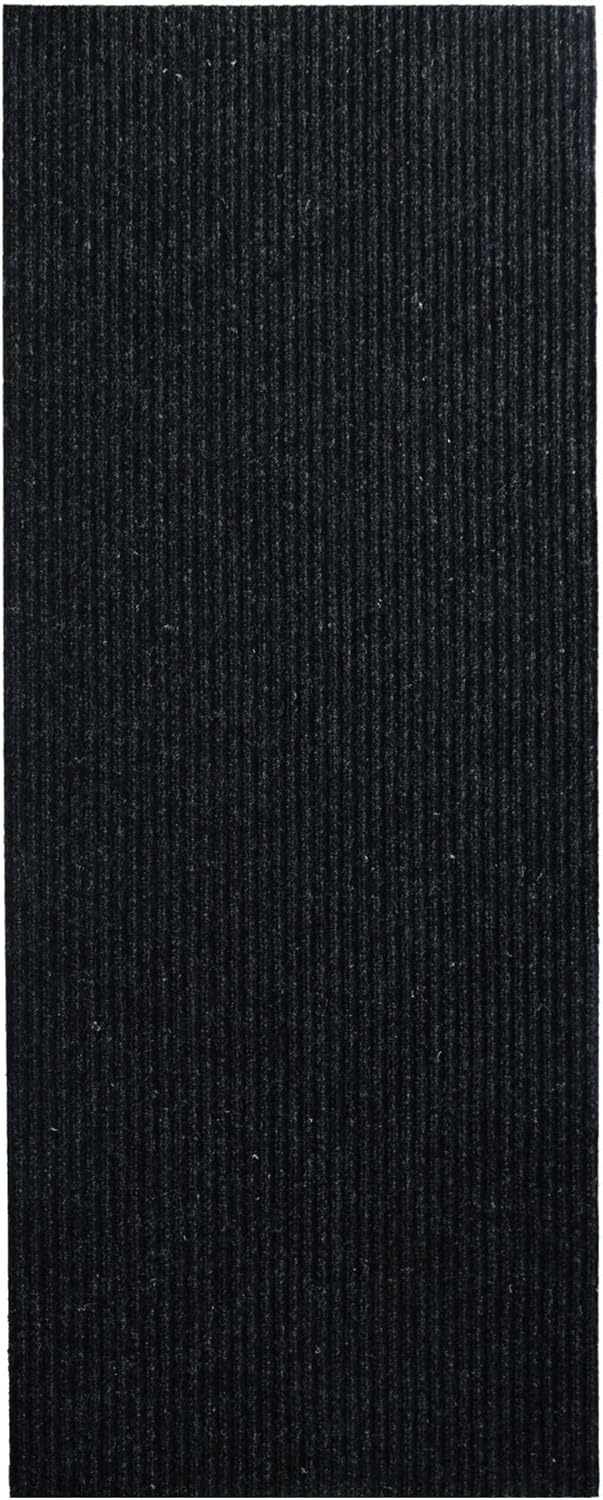 iCustomRug Spartan Weather Warrior Duty Indoor/Outdoor Utility Ribbed in 3ft,4ft,6ft Widths 70 Custom Sizes with Natural Non-Slip Rubber Backing 4'X76' in Black