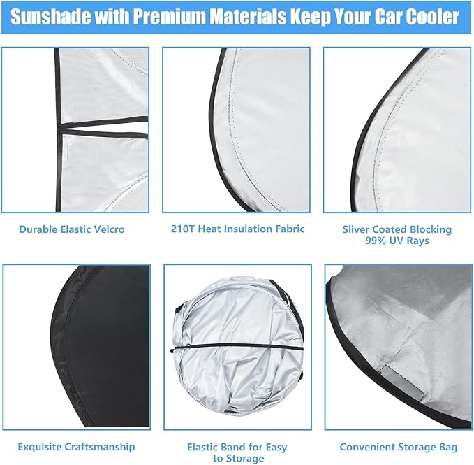 Windshield Sun Shade for Honda Civic Window Sunshade 2022 2023 2024 2025 2026 Accessories Front Window Shade Sun Visor Sunshade Windshield Cover 4 Layers Foldable Blocks UV Rays Keep Car Cooler