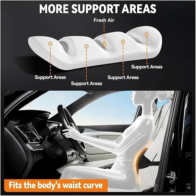 1 Piece Automotive Seat Lumbar Support Pillow for Toyota Camry 2018-2024 LE XLE Hybrid SE XSE, Driving Lower Back Cushion Ergonomic Orthopedic Posture Rest