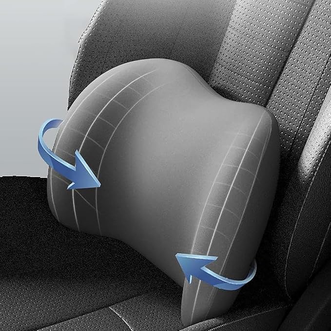 Headrest Lumbar Pillows Car Seat for Toyota Land Cruiser 2000-2025, Ergonomic Neck Back Support Cushion, Comfortable Breathable Washable Cover, Memory Foam, Gray