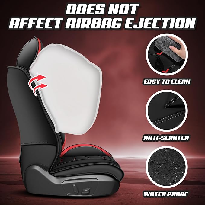 Car Seat Covers for Lexus ES 350 2007-2026, Premium Nappa Leather Car Seat Cover, Stylish Sport Seat Covers， Automobile Seat Cover Sets.(Luxury 5 Seats/Black Red)
