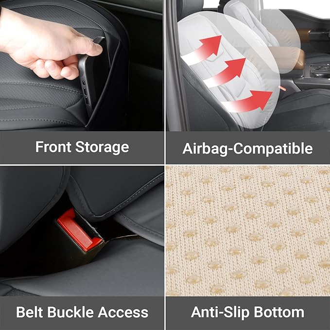 Coverland Custom Fit Car Seat Covers for SUV Compatible with [2015-2025 Mercedes-Benz GLA-Class] Premium Water Resistant Leather Non-Slip Interior Protector [Full Set Dark Gray - Size Chart X71]
