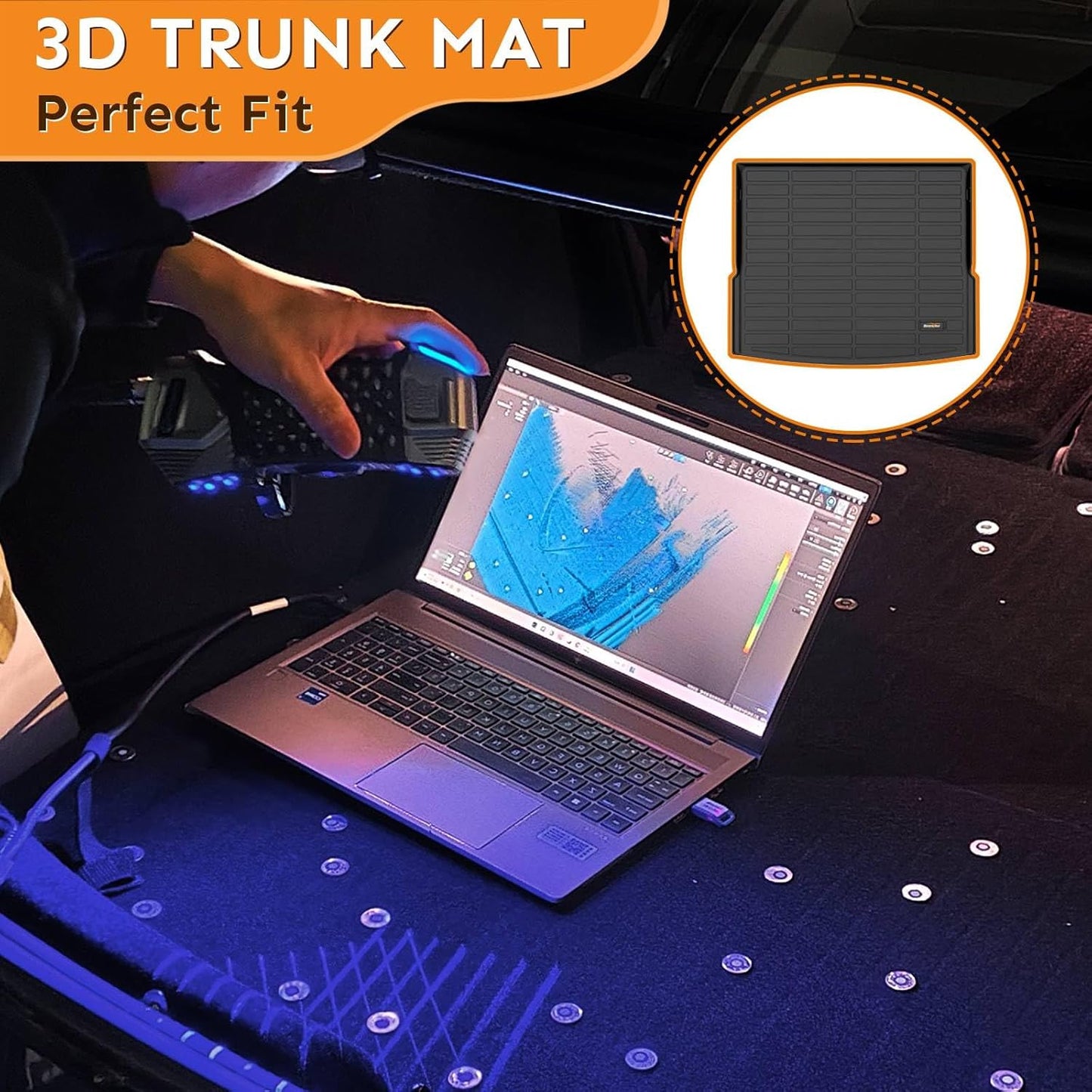 Binmotor-Floor Mats & Cargo Liner for Lincoln Nautilus 2019-2023/ Lincoln MKX 2016-2018, All Weather Car Mats for Nautilus Rubber Liners Accessories
