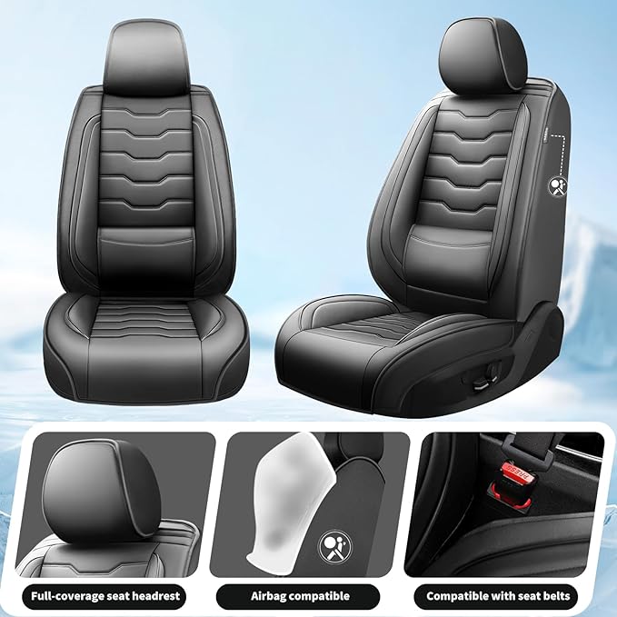 Fit FJ Cruiser Car Seat Covers Full Set Premium Leather for Toyota Fj Cruiser 2007-2014. Waterproof， Breathable，Scratch-Resistant & All-Weather Seat Cushion Protector (5 Seats,Black)