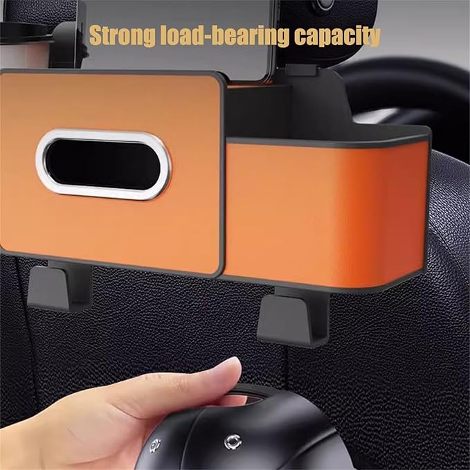Car Organizers and Storage Box Behind Seat, Large Car Seat Back Organizer for Hold Phone, Drinks, Handbag, Universal Fit for Suv/Sedan (Brown, 1pcs)