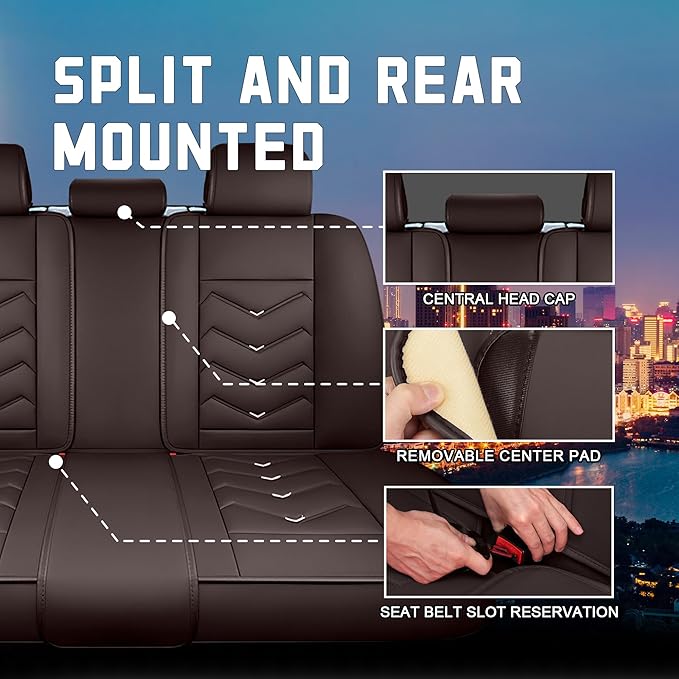 CTDS Car Seat Covers for Chevy Trax 2015-2026, Stylish Sport Seat Cover, Premium Nappa Leather Car Seat Cover. Automobile Seat Covers Sets.(Luxury 5 Seats/Coffee Color)
