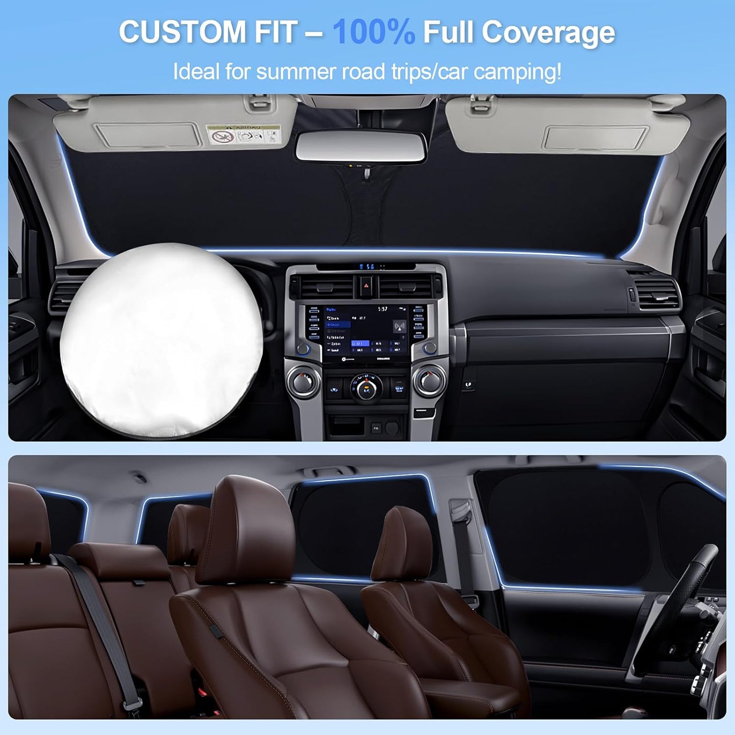 6pcs Car Window Shades for Chevrolet Trailblazer 2021-2025 Accessories,Windshield Side Rear Full Sunshade,Sun Visor UV Blocking, Privacy Protection and Blackout for Camping Outdoor