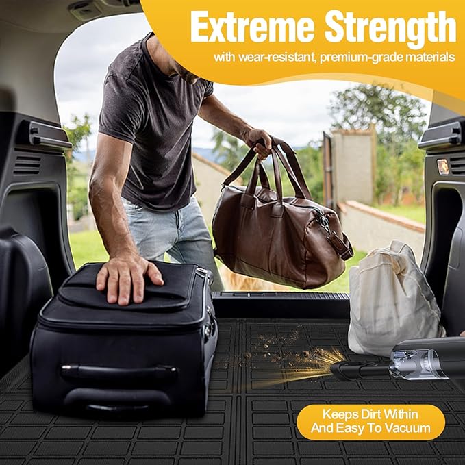 Trunk Liner Cargo Liners for Dodge Durango 2011-2015 6/7Seat Rear Trunk Floor Mats 3D Boot Tray All-Weather TPE Black