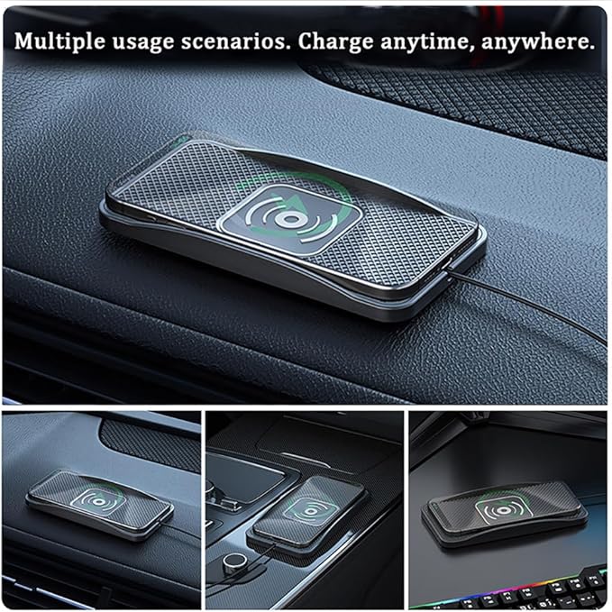 Wireless Car Charger Pad for Jeep Compass 2007-2026, Type-C/USB 20W Car Wireless Charger Non-Slip Phone Charging Pad Car Accessories,A 30cm Cable Type-C Plug