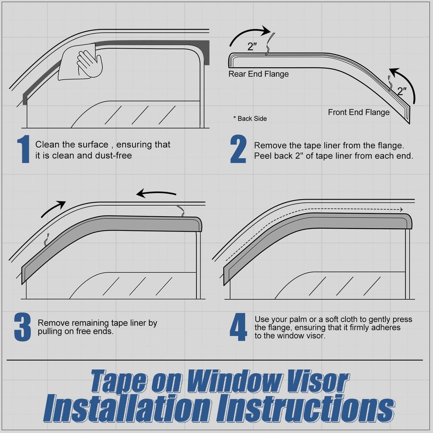 Auto Dynasty 4Pcs Carbon Fiber Pattern Window Visors Compatible with 2004-2015 Nissan Armada Infiniti QX56, Tape-On Front & Rear Window Deflectors Rain Guards Sun Air Side Vent Shade, Glossy Black