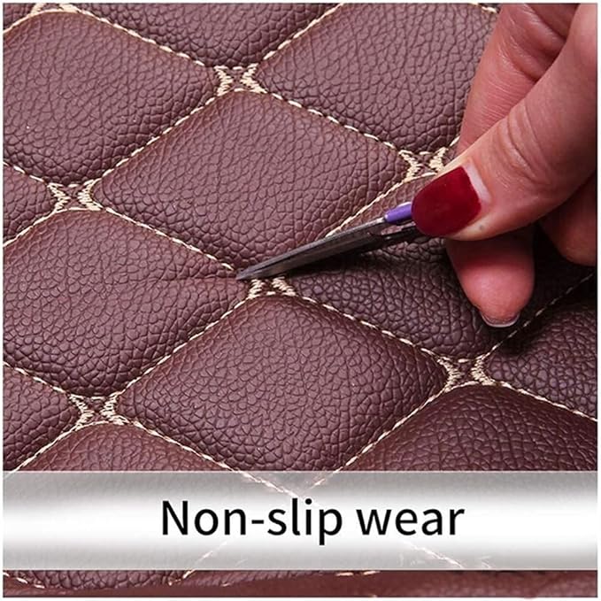 Custom Car Mats All Weather Fit Automotive Floor Mats PU Leather Protector Mat for Most Sedan, SUV, Truck Floor Mats (Black and Beige)