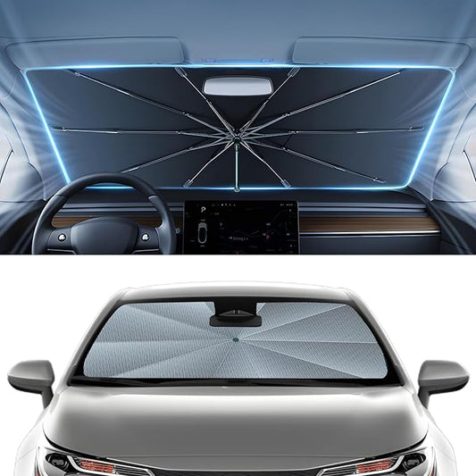 Autorder Windshield Sun Shade Umbrella for 2019-2025 Toyota Corolla Accessories,Upgraded Ice Crystal Material,Easy Setup Umbrella Sunshade for Car Windshield,100% Sun Blocking