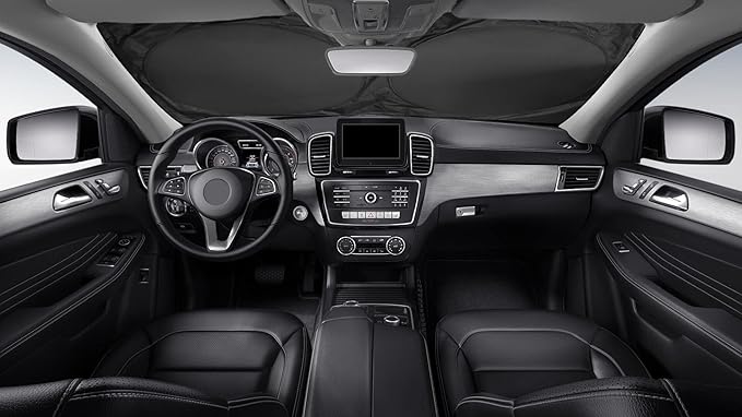 Magnelex Car Windshield Sunshade | Advanced Light-Blocking Protection | Foldable Sun Shade with Mirror Cut-Out Keeps Your Vehicle Cool | Fit for Cars, Trucks, and SUVs | XLarge (66 x 36 in)