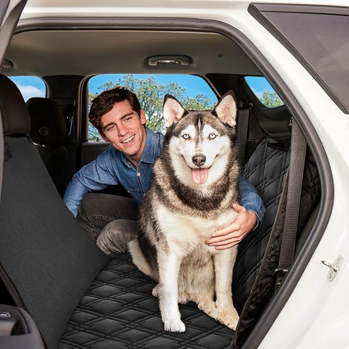 Meadowlark Dog Car Seat Cover, X-Large Heavy Duty Pet Seat Cover for Back Seat, Extra Padded Non-Slip Dog Hammock, Water-Resistant Back Seat Protector for Cars Trucks and SUVs (64” W x 60" L)