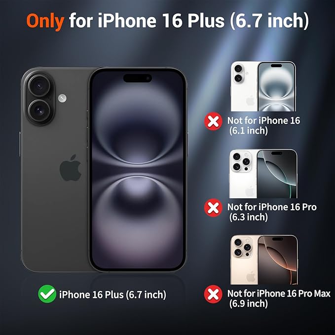 SUPFINE Magnetic for iPhone 16 Plus Case(Compatible with MagSafe) (Military Grade Drop Protection) Slim Translucent Matte Shockproof with Anti-Fingerprint Phone Case,Purple