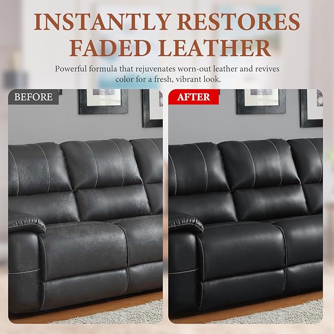 Leather Recoloring Balm Leather Color Restorer Scratch Repair Leather Paint for Furniture Couches Car Seats Shoes Bags Leather Dye and Restorer Restores Faded and Scratched Leather-Gray