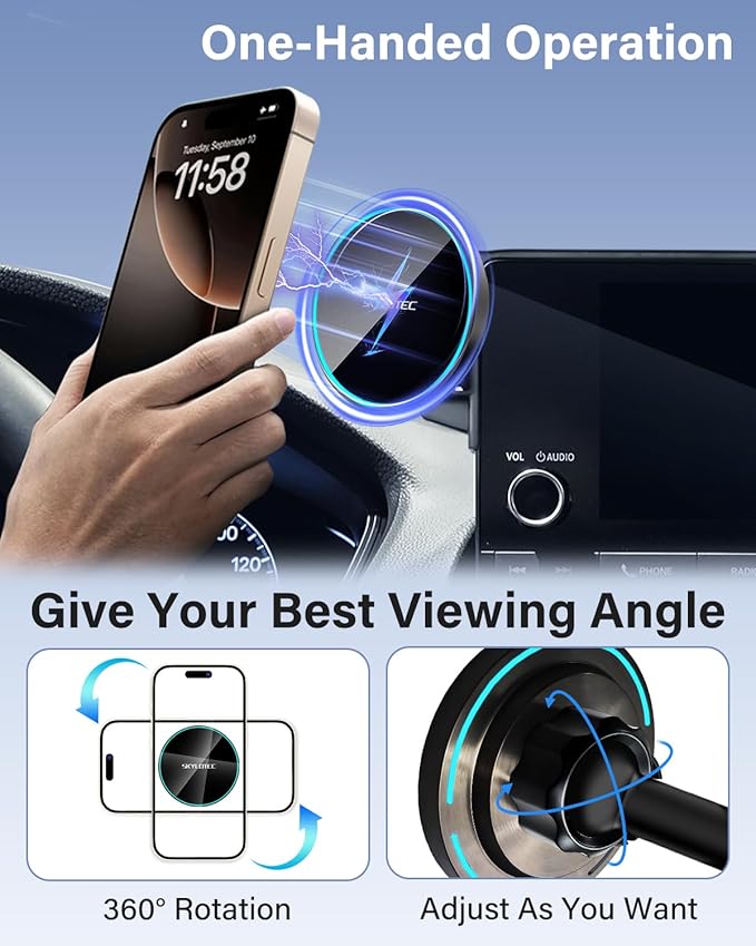 Phone Holder for Lexus RX350 RX350L RX450h RX450hL 2020-2022 Accessories 8-Inch Screen, Car Magnetic Phone Mount for MagSafe, Strong Magnets Fast Wireless Charger Phone Base(Not Fit 12.3-Inch)