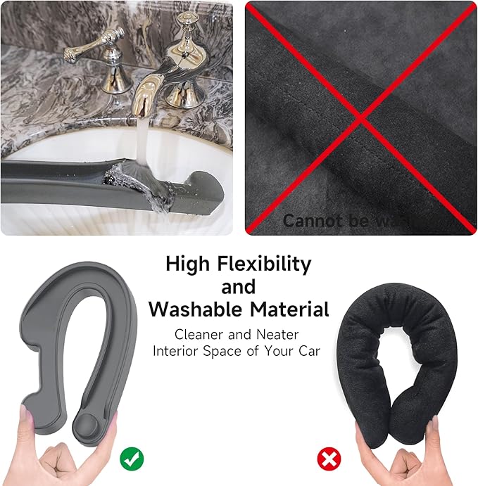 Givifive Car Seat Gap Filler Set of 2, 3IN1 Seat Side Gap Filler Plug with Storage Slot & Hook Function, Soft Foam Universal Fit Car SUV Truck Fill Gap Between Seats Console Organizer（Narrow Gray）
