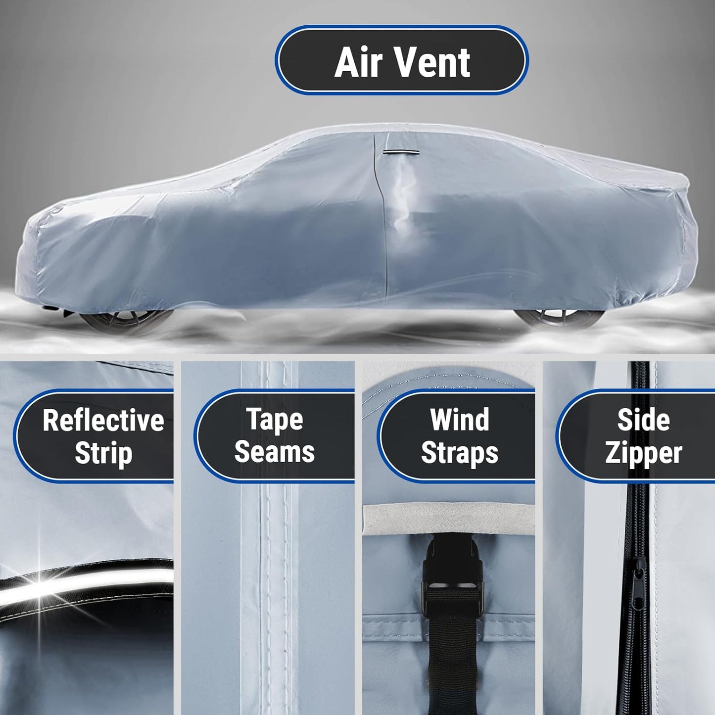 iCarCover Premium Car Cover for 1982-1986 Pontiac Bonneville Heavy Duty Waterproof All-Weather Automobiles Custom Fit Indoor Outdoor UV Snow Protection Covers with Straps and Bag