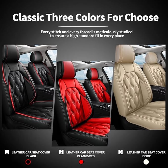 AOMSAZTO Front Seat Covers Fit for Kia Sorento 2007-2026 Waterproof Faux Leather Car Seat Cover Compatible with Airbag(2PCS Front, Beige)