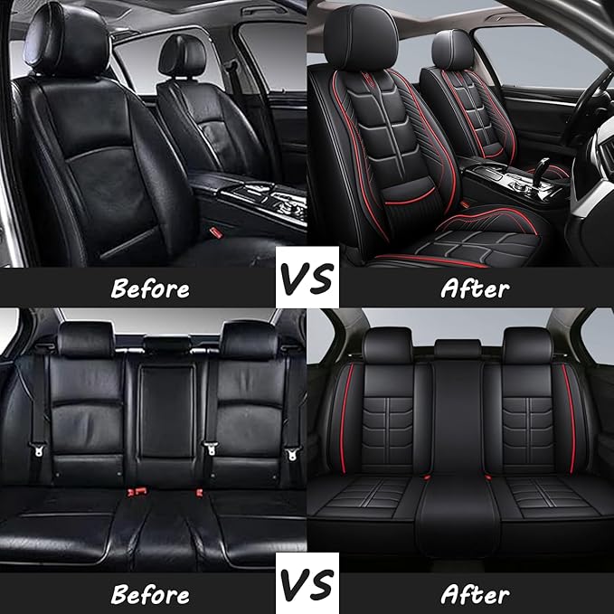 Leather Car Seat Covers Fit for Toyota Mirai 2016-2024, 5 Seater Car Seat Cover, Premium Waterproof, Scratch Resistant Car Interior Accessories (Full Set Beige)