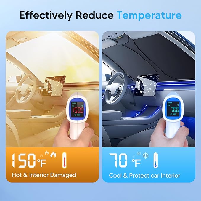 KUST Windshield Sun Shade for 2016-2025 2026 Honda Pilot SUV Accessories Window Sunshade Sun Visor Protector Foldable Blocks UV Rays Keep Your Car Cooler