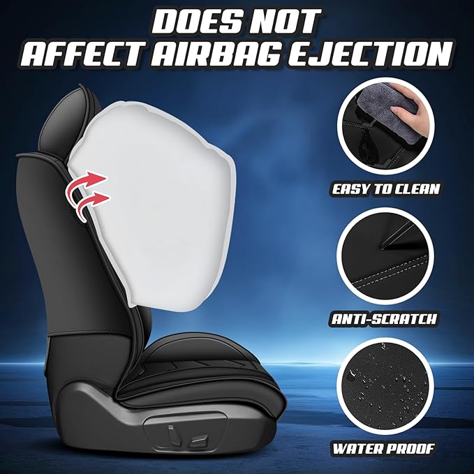 Car Seat Covers for Mercedes-Benz S-Class 2005-2025, Premium Nappa Leather Car Seat Cover, Stylish Sport Seat Covers， Automobile Seat Cover Sets.(Standard 5 Seats/Pure Black)