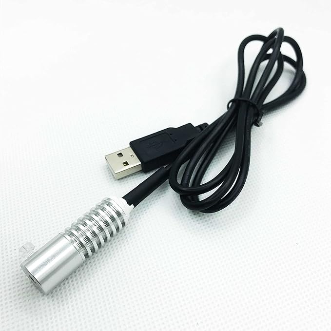 Side Glow Fiber Optic USB Light Source Illuminator - 5V LED Guide Lamp for Small Fiber (White, 6mm)