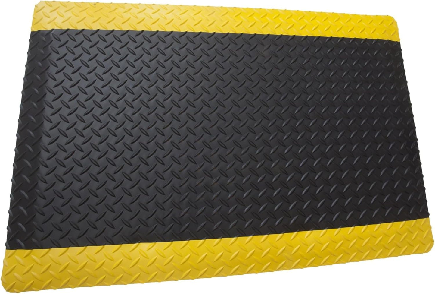 Rhino Mats, American Classic Diamond Anti-Fatigue Mats, Industrial Ergonomic Comfort Standing Mat for Work, Home, Garage, Office, Kitchen or Anywhere (Black/Yellow 9/16" Thick, 4 FT. x 8 FT.)
