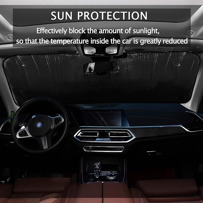 Texas Flag Vintage American Car Windshield Sun Shade Foldable UV Ray Sun Visor Protector Sunshade to Keep Your Vehicle Cool (55" x 27.6")