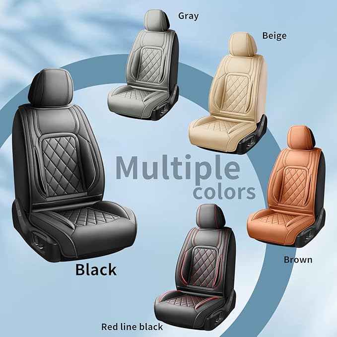 Fit Tucson Car Seat Covers Compatible with Hyundai Tucson 2010-2024 2026, Premium Leather Breathable, Wear Resistant, Airbag Compatible, All-Weather Protection & Full Coverage, Full Set Gray