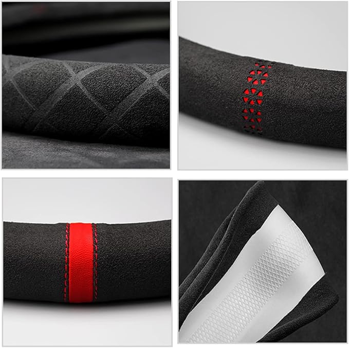 Suede Steering Wheel Cover,Compatible with Volvo S80 S60 XC60 V60 V70 Suede Leather Sport Non-Slip Wheel Cover Car Interior Accessories 15 inch for Man and Women