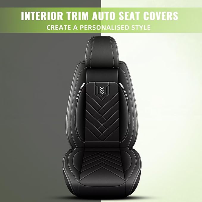 AOMSAZTO Car Seat Covers Fit for GMC Acadia 2017-2026: Full Set Waterproof Faux Leather Automotive Seat Covers Vehicle Seat Cushion Protector Car Interior Covers(5 Seats Black)
