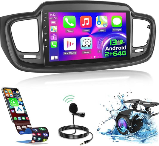 2+64G for KIA Sorento 2015 2016 2017 2018 2019 2020 Android Car Stereo with Wireless Carplay and Android Auto - 10 Inch HD Touchscreen Radio with EQ GPS WiFi FM/RDS + AHD Rear View Camera, MIC