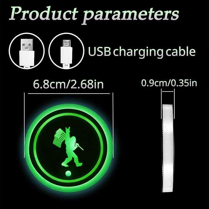 Flamingo LED Cup Holder Lights for Car,2Pcs LED Light Up Cup Holder Coasters with 7 Colors 3 Modes,Waterproof Interior Atmosphere Lamp,Car Decor Accessories Flamingo Gifts for Women Men