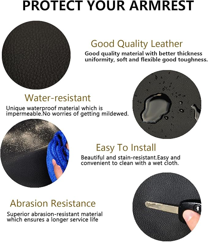 Compatible with Center Console Armrest Cover for Honda Accord 2008 2009 2010 2011 2012 Leather Arm Rest Storage Box Lids Cushion Protector Pad