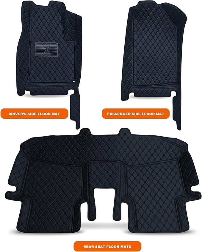 All-Weather car Floor MATS-Suitable for 99% of car Models,Leather car mat, offering Personalized Embroidery and Multiple Color Options,Provide Protection for car Rug (White)