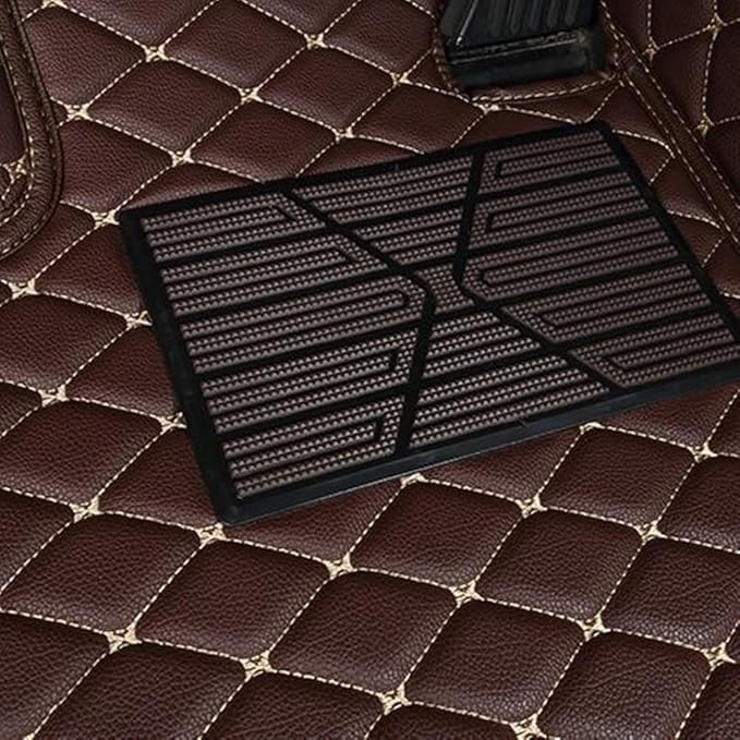 Car Floor Mats for 99% Cars, Trucks and SUVs Full Coverage Pads Protection Non-Slip Leather Floor Liners (Black/Blue)