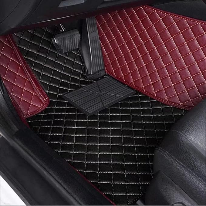 Custom Car Floor Mats for 96% Sedan SUV Sports Car Protection Full Coverage Pads Anti-Slip Leather Floor Lining All Weather Car Floor Mats (Grey)
