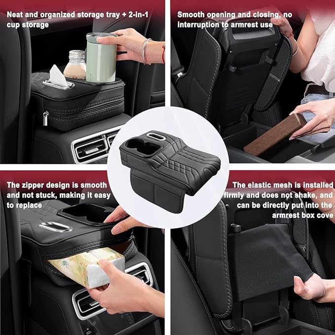 Car Armrest Cover for BMW M440i 2020 2021 2022 2023 2024 2025 2026, Center Console Cover Mat Armrest Seat Box Cover Cushion Console Pad Interior Accessories,C